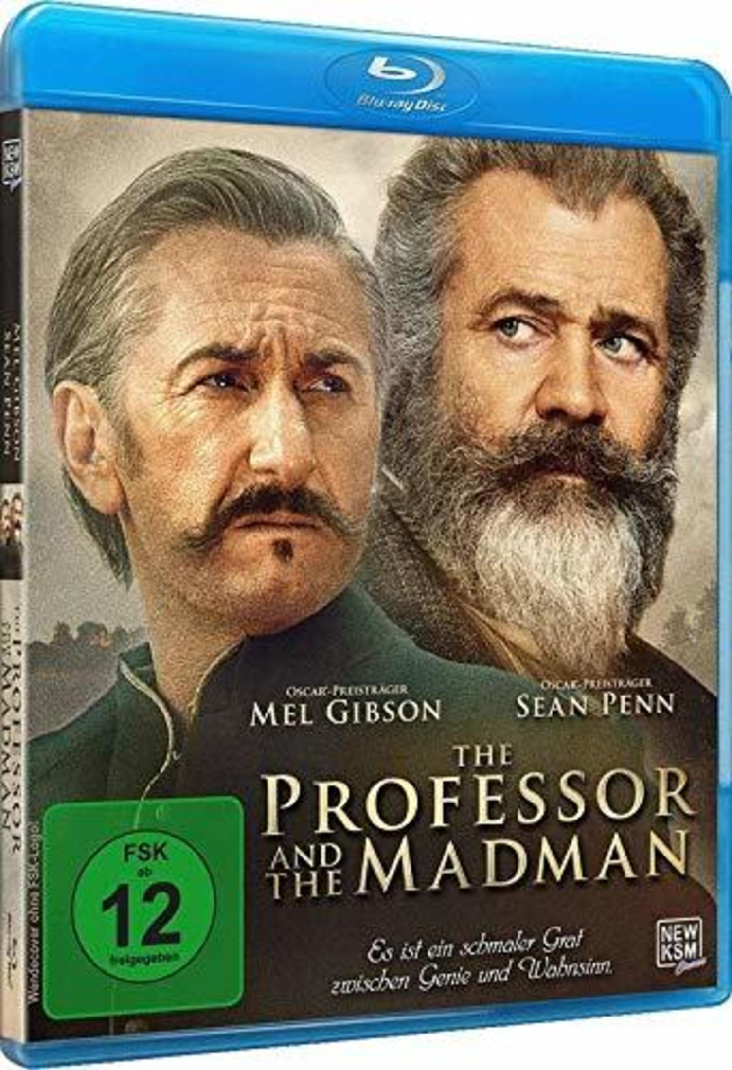 Blu-ray-Hülle mit Mel Gibson und Sean Penn für 'The Professor and the Madman'.