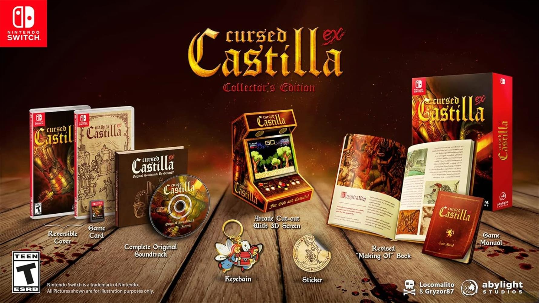 Edizione da Collezione di Cursed Castilla con gioco, colonna sonora, libro, portachiavi e altro.