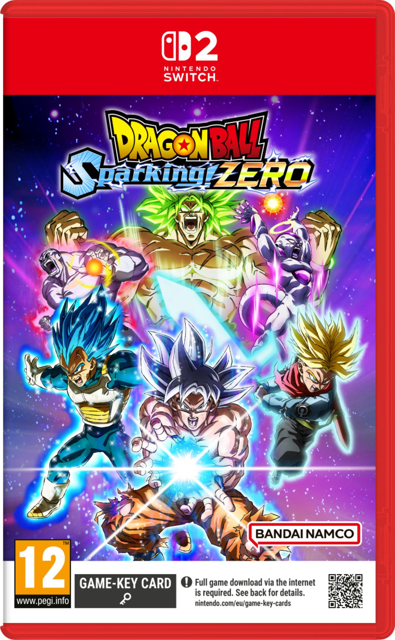 Copertina del gioco Dragon Ball Z: Sparking Zero con Goku, Vegeta, Broly, Frieza, Trunks.