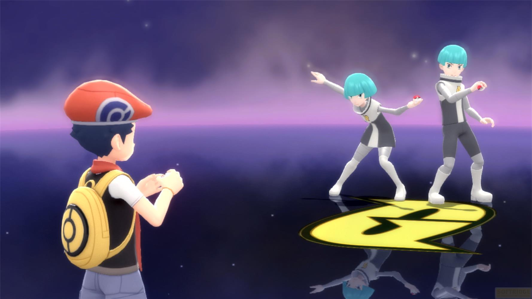 Un garçon à casquette rouge fait face à deux personnages en tenue spatiale.