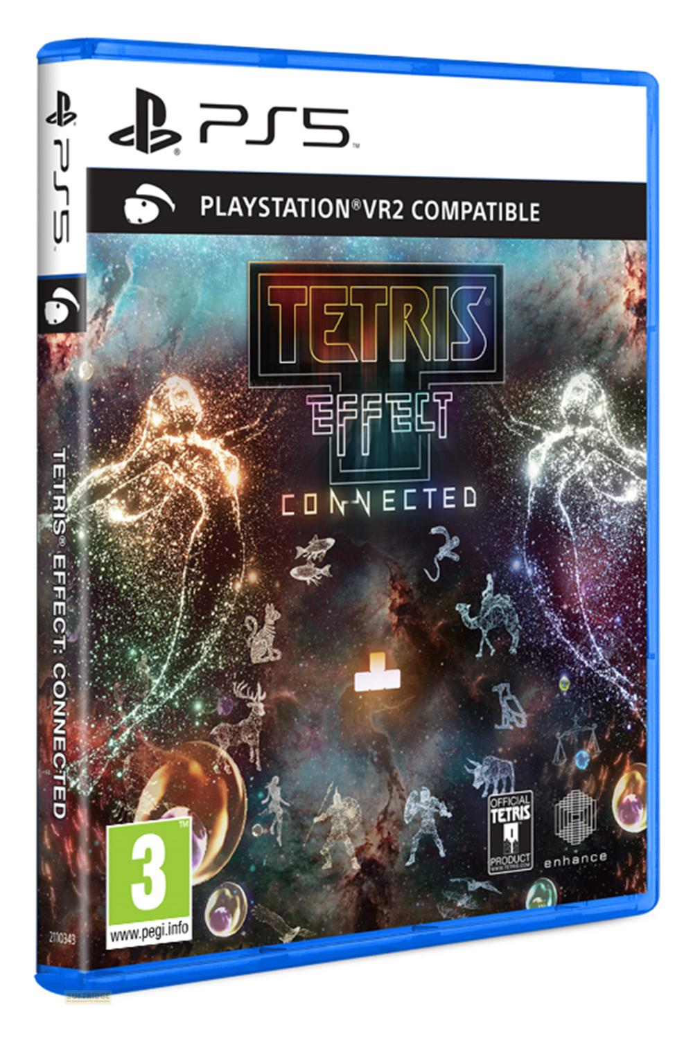 PlayStation VR2-kompatibles Tetris Effect Connected Spielcover mit Weltraum-Thema.