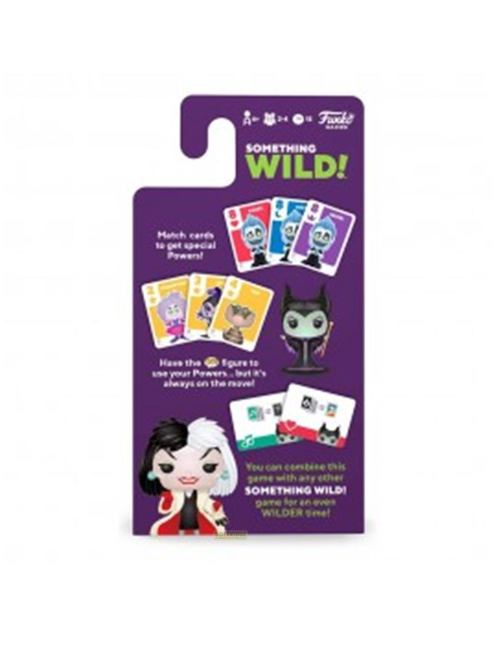 Jeu de cartes Funko Something Wild avec Cruella, Maléfique et d'autres personnages.