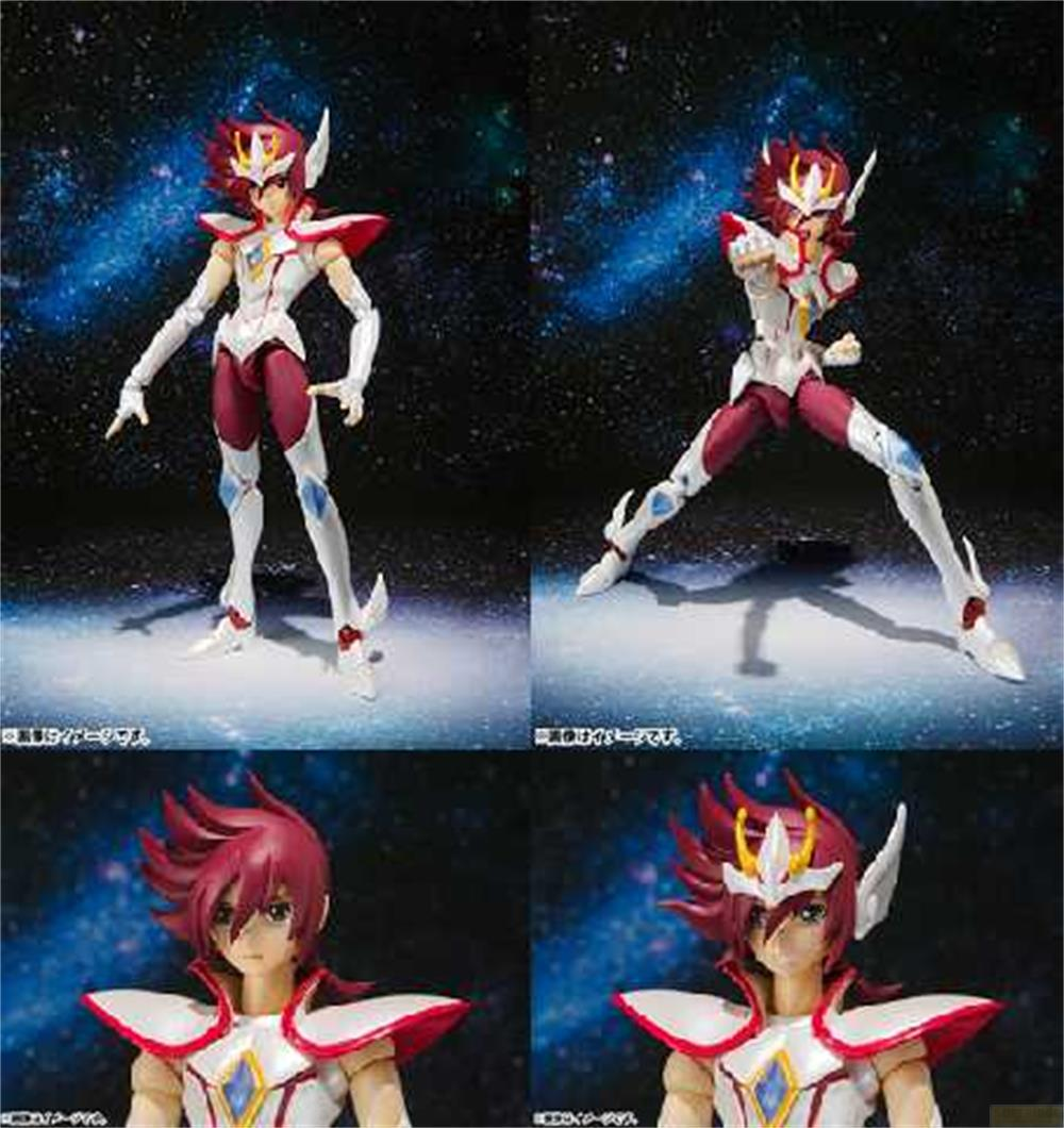 Action figure in armatura bianca e rossa con capelli rossi su sfondo stellato.