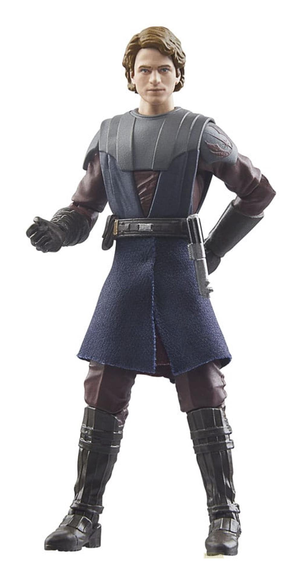 Action figure di Anakin Skywalker nella sua tunica Jedi, con spada laser.