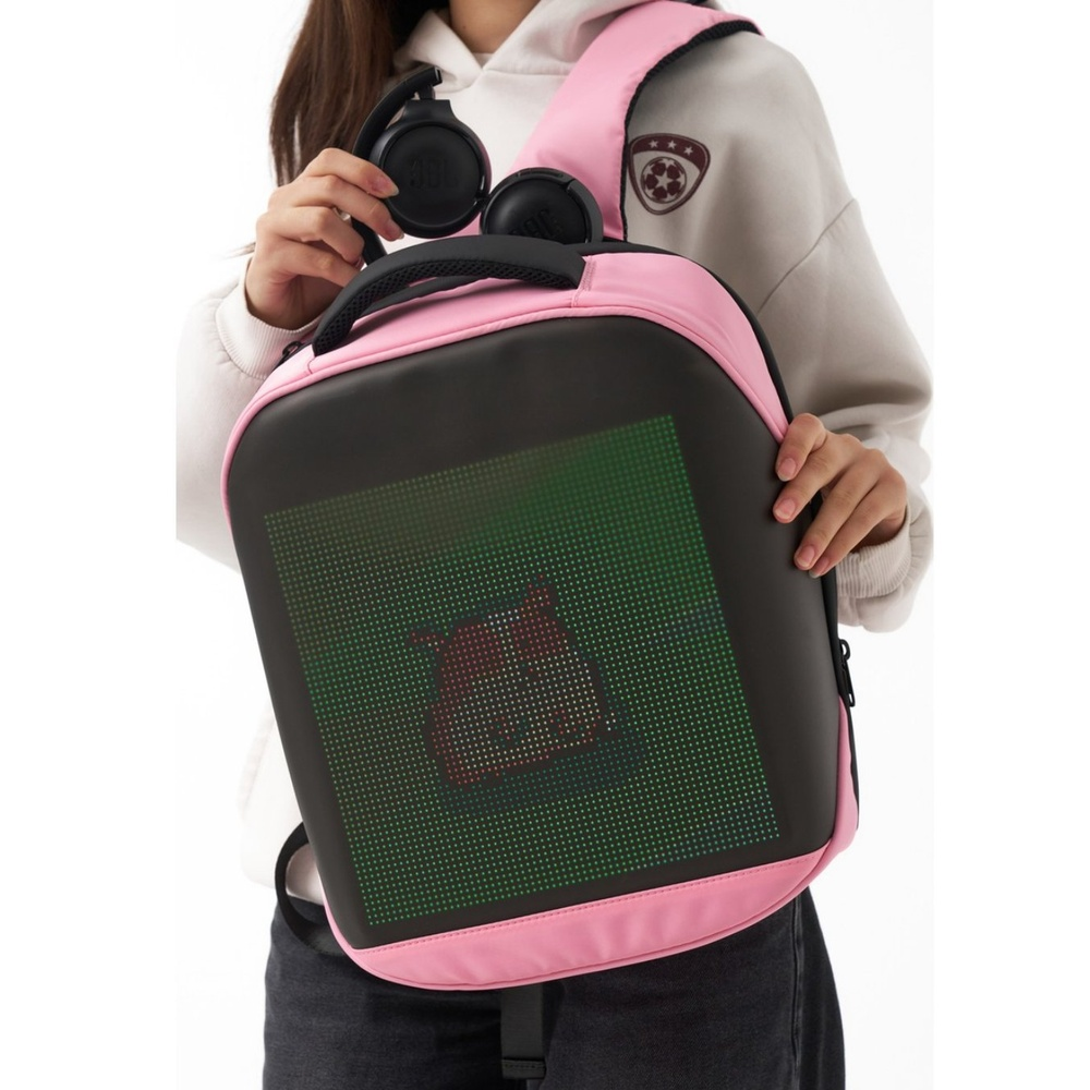 REYO PixelBag 7,9 inç LED Çocuk Sırt Çantası Pembe