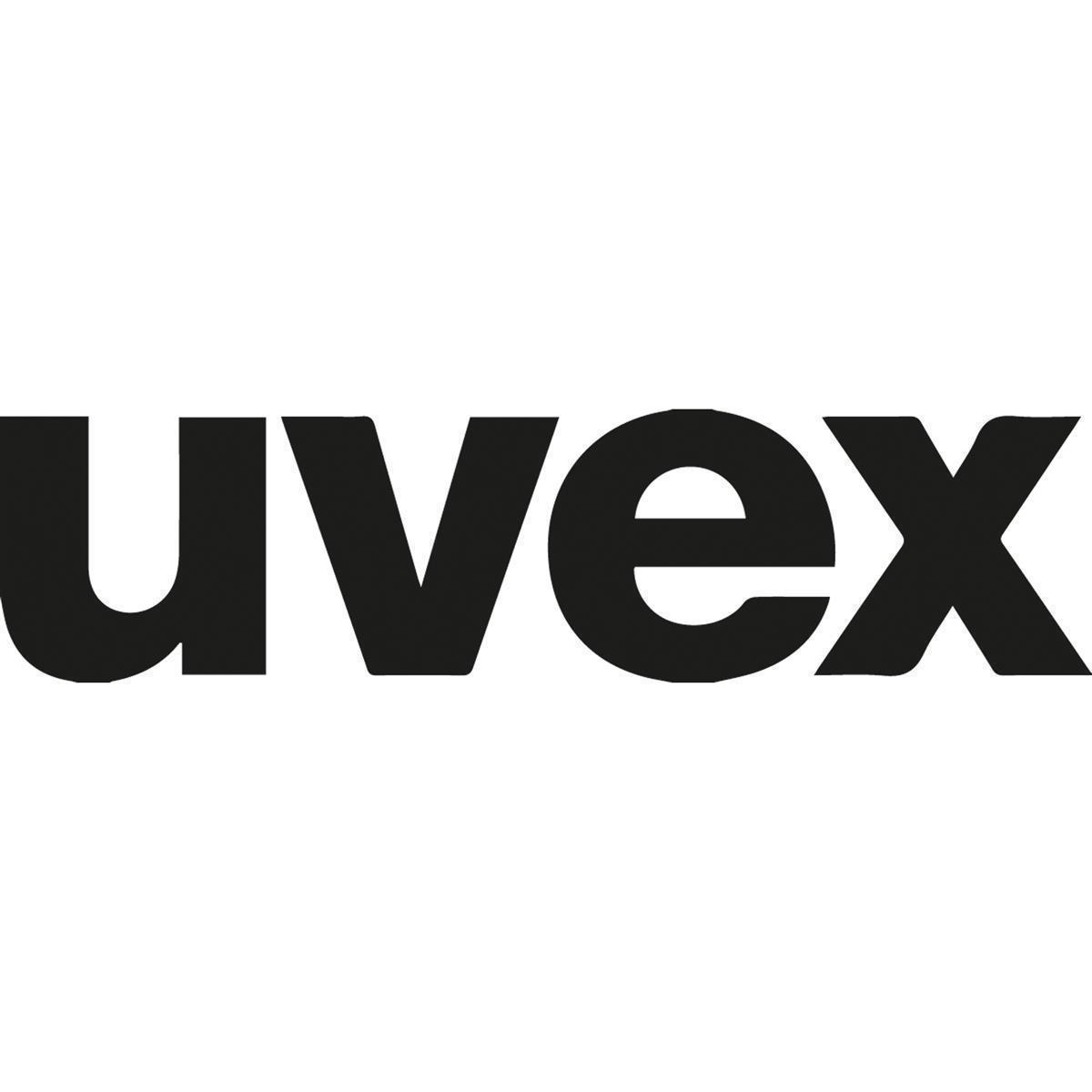 La parola uvex in carattere nero, sans-serif, su sfondo bianco.