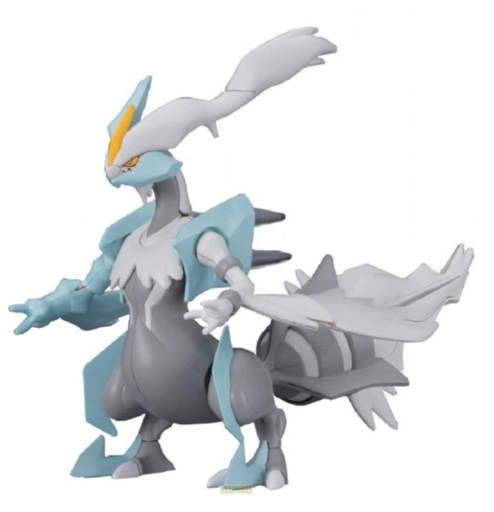 Un dragon gris et bleu clair avec des ailes blanches et une rayure jaune sur la tête.