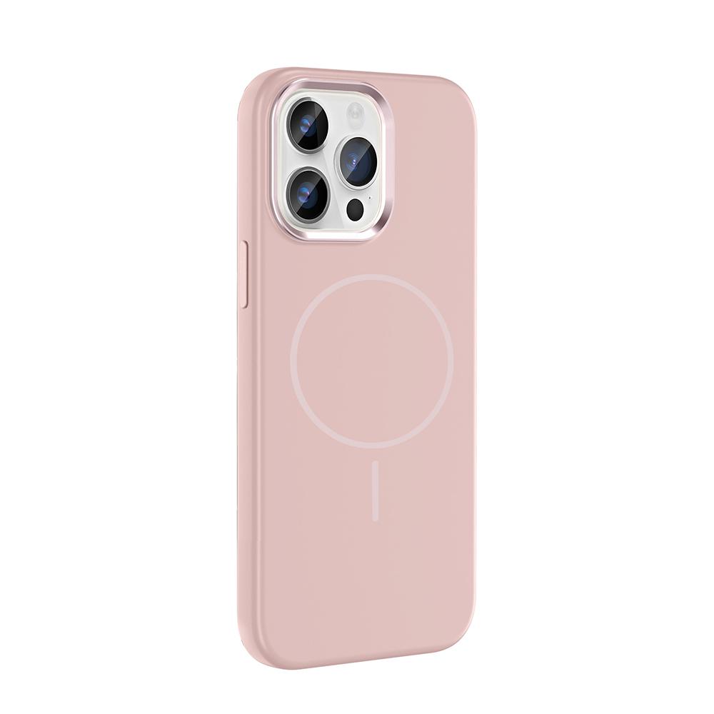 GPACK iPhone 14 Pro Max Uyumlu Edi Silikon M-Safe Şarj Özellikli Telefon Kılıfı Rose Gold