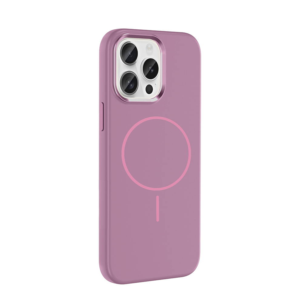 GPACK iPhone 15 Pro Max Uyumlu Edi Silikon M-Safe Şarj Özellikli Telefon Kılıfı Mor