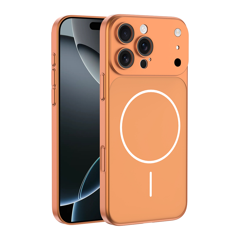 LOPARD iPhone 14 Pro Max Uyumlu Mgsafe Şarj Özellikli Kamera Korumalı Spark Kapak Telefon Kılıfı Turuncu
