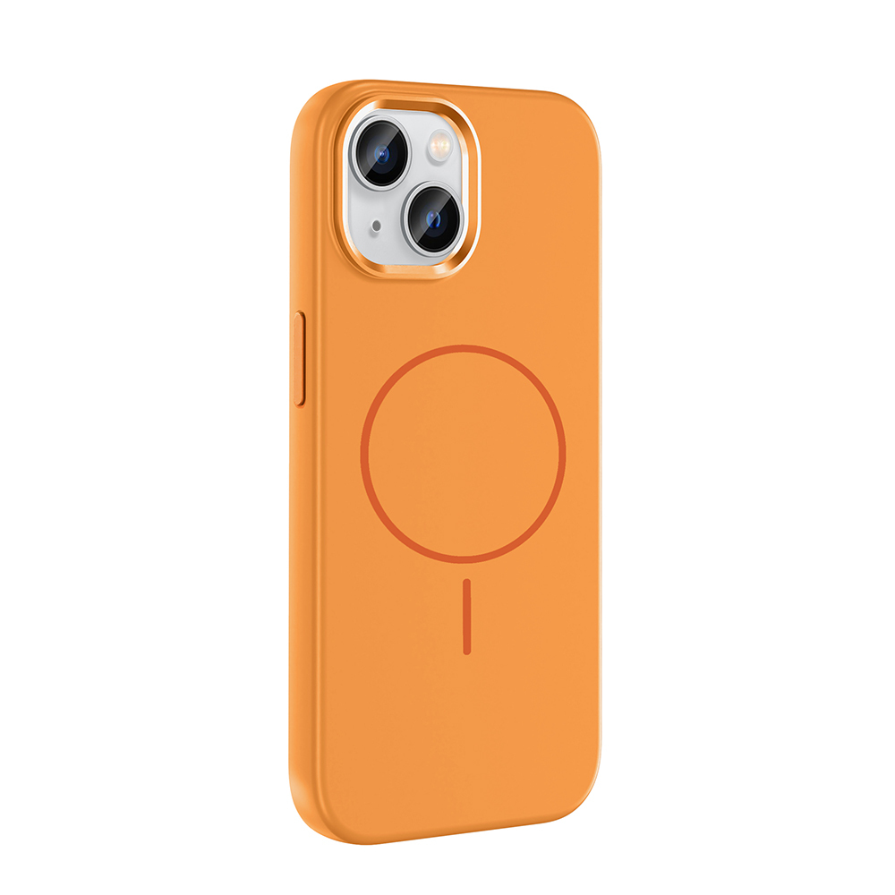GPACK iPhone 15 Uyumlu Edi Silikon M-Safe Şarj Özellikli Telefon Kılıfı Turuncu