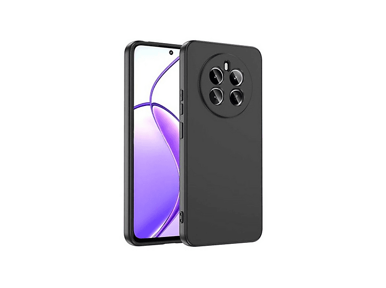 GPACK Realme 12 Pro Plus Uyumlu Lansman Silikon İçi Kadife Telefon Kılıfı Siyah