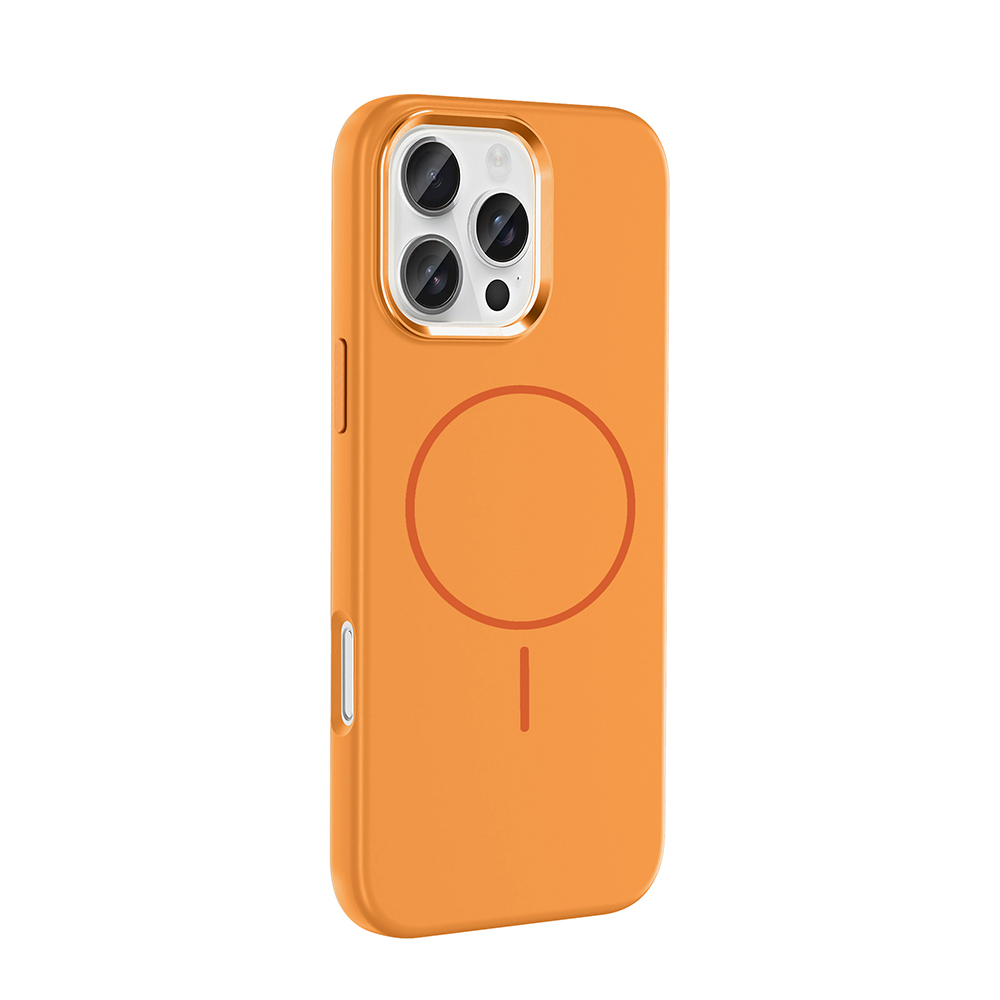 GPACK iPhone 16 Pro Max Uyumlu Edi Silikon M-Safe Şarj Özellikli Telefon Kılıfı Turuncu