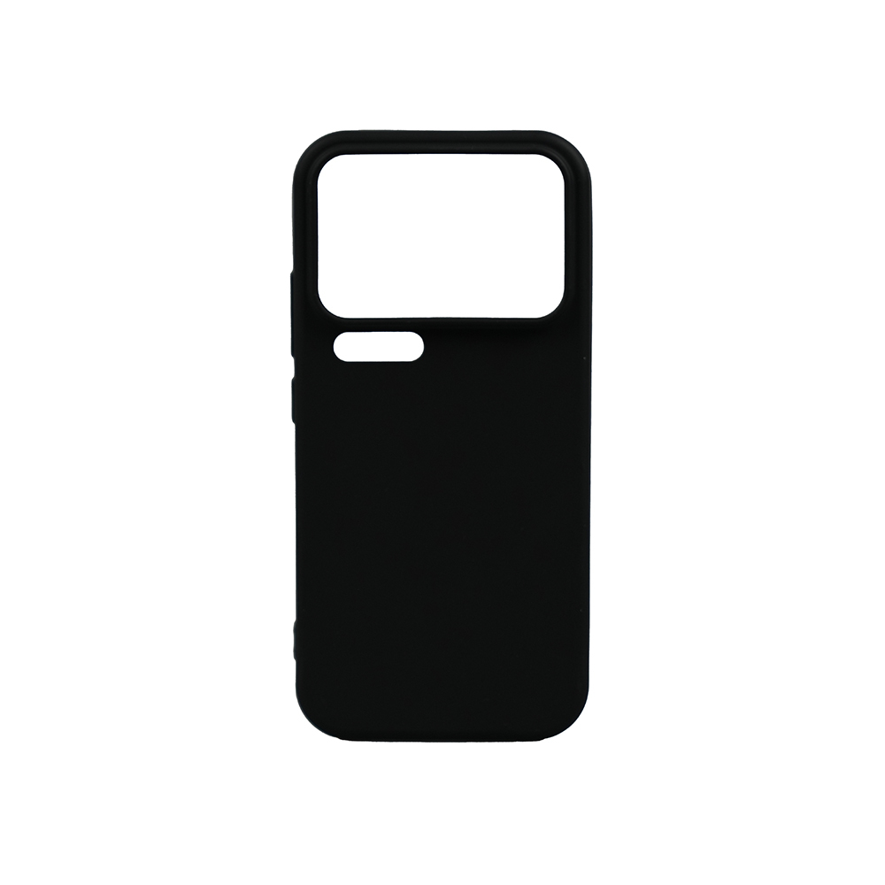 Kamera ve flaş için kesimli siyah telefon kılıfı.