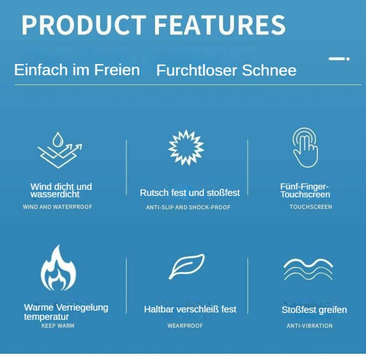 Produktmerkmale: Winddicht, wasserdicht, rutschfest, stoßfest, Touchscreen, warm, verschleißfest.