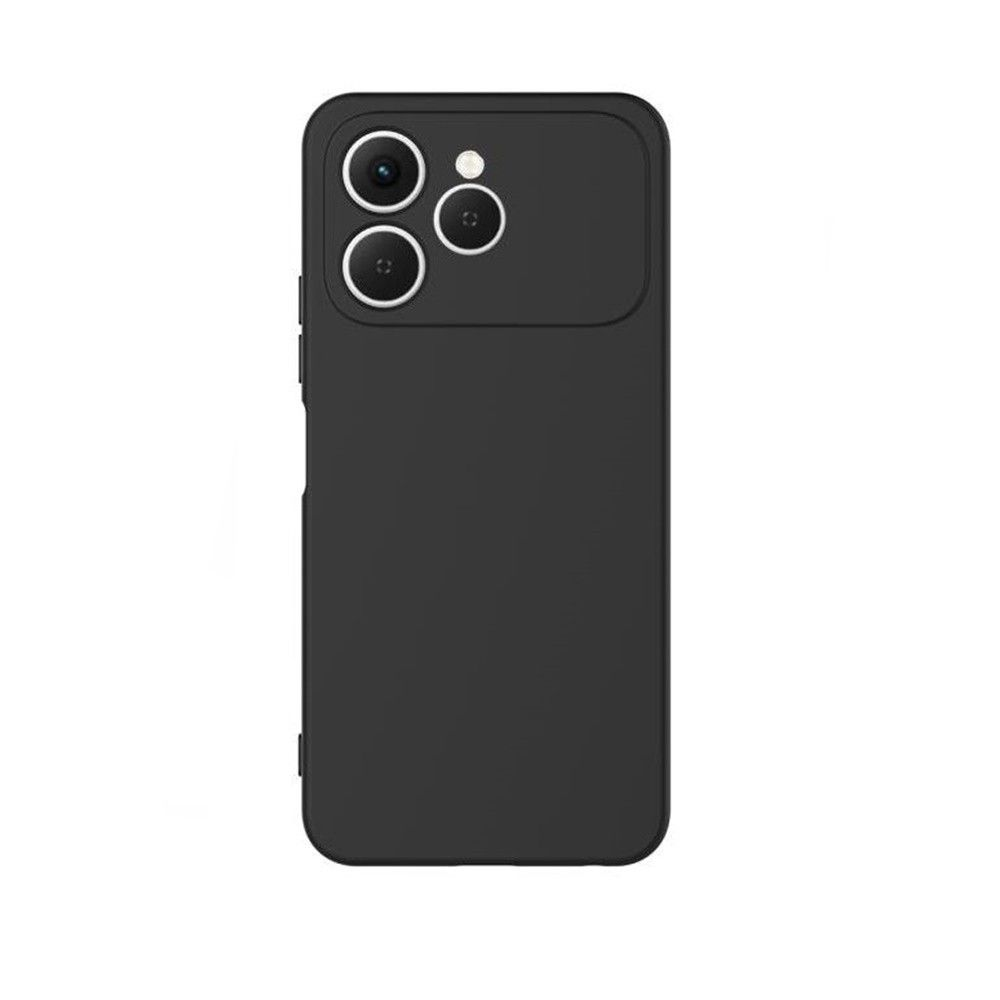 Sol üstte üç kamera lensi kesiği olan siyah telefon kılıfı.