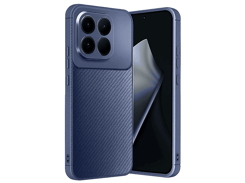GPACK Xiaomi 15T Uyumlu Negro Karbon Görünümlü Silikon Telefon Kılıfı Lacivert