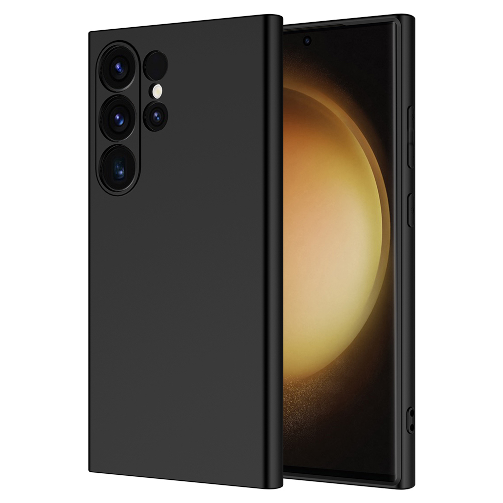 Arkada dört kamerası ve parlak ekranı olan siyah akıllı telefon.