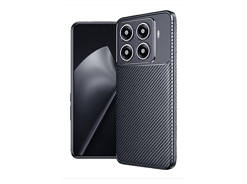 GPACK Xiaomi 15T Pro Uyumlu Negro Karbon Görünümlü Silikon Telefon Kılıfı Lacivert