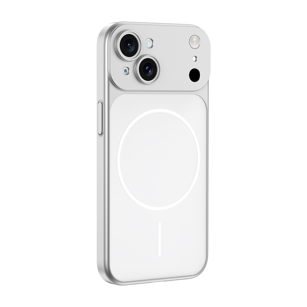 GPACK iPhone 15 Uyumlu Spark M-Safe Şarj Özellikli Kamera Korumalı Telefon Kılıfı Gümüş