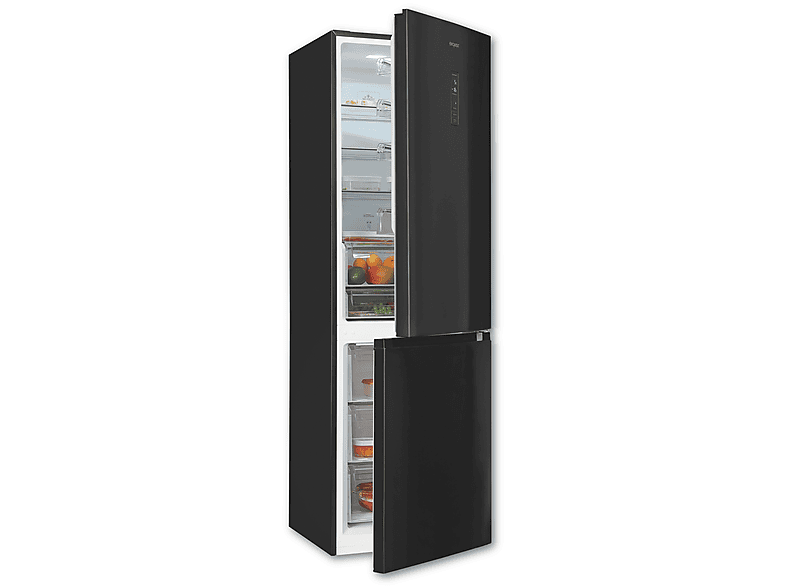 EXQUISIT KGC5350-105-NF-040C inoxlook Kühl-Gefrierkombination (C, 162,00 kWh, 1950 mm hoch, schwarz)