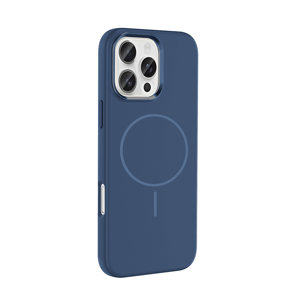 GPACK iPhone 16 Pro Max Uyumlu Edi Silikon M-Safe Şarj Özellikli Telefon Kılıfı Lacivert