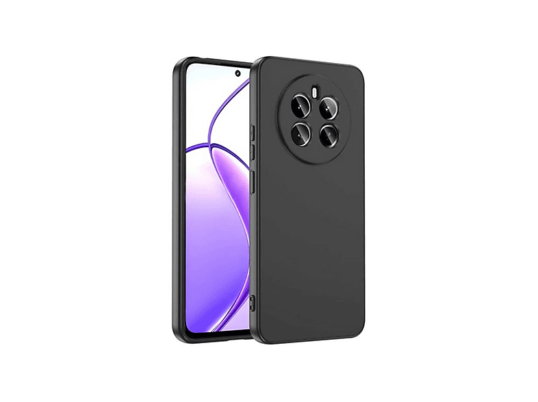 GPACK Realme 12 Pro Uyumlu Lansman Silikon İçi Kadife Telefon Kılıfı Siyah