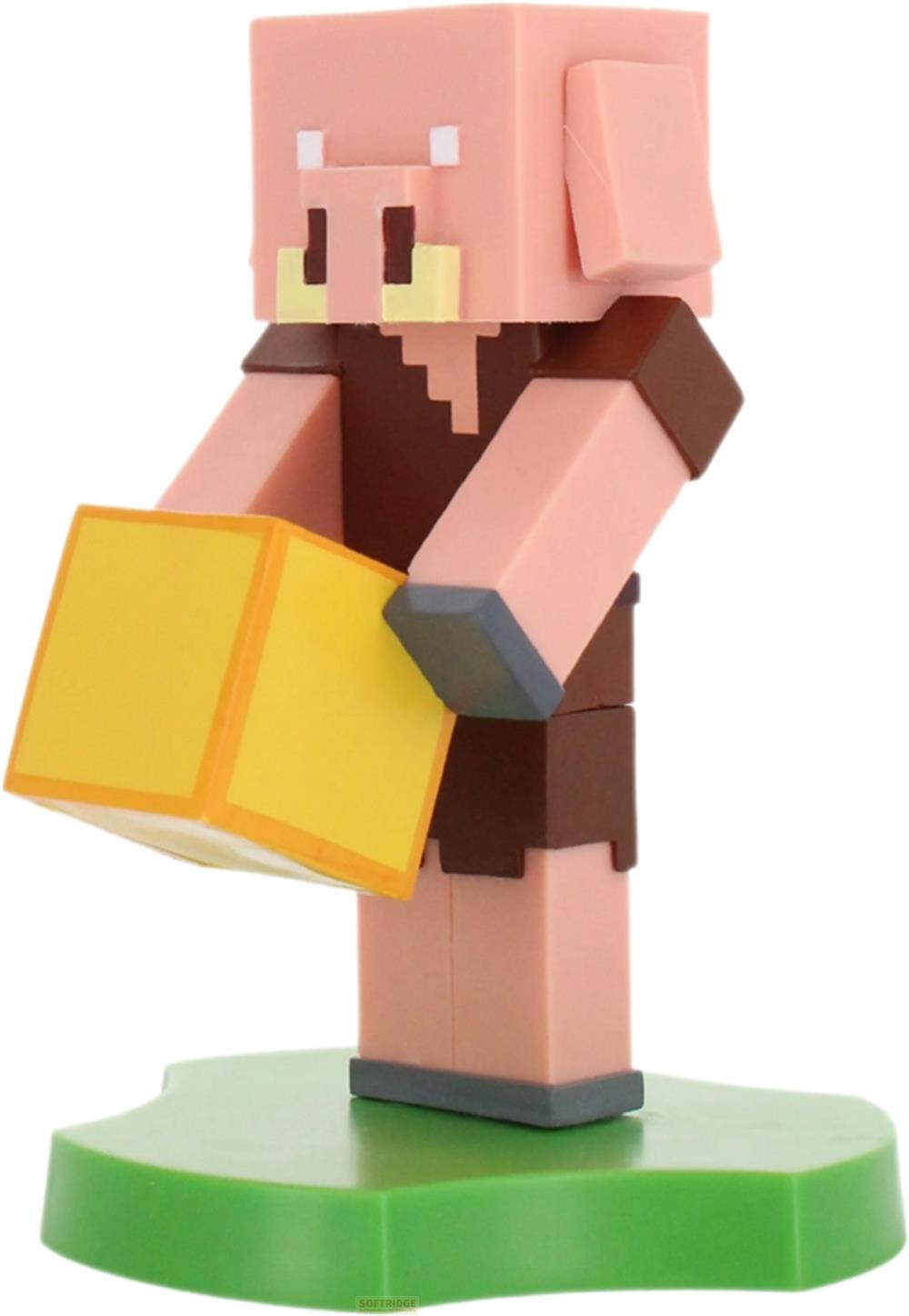 Minecraft-Schwein mit gelbem Block auf gr&uuml;ner Basis.