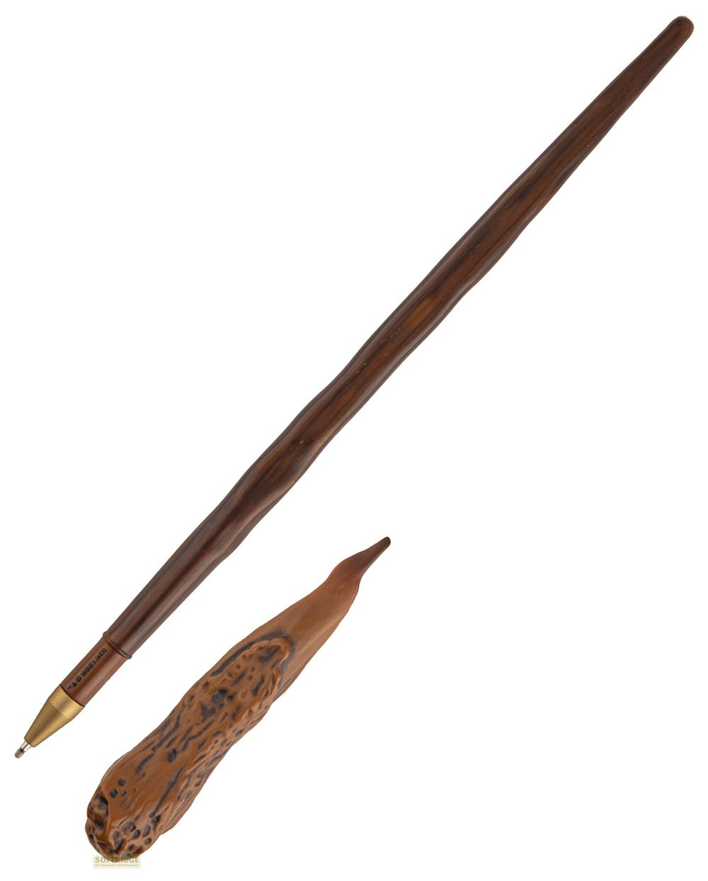 Ein brauner Stift mit holzartiger Textur und ein weiteres braunes Objekt.