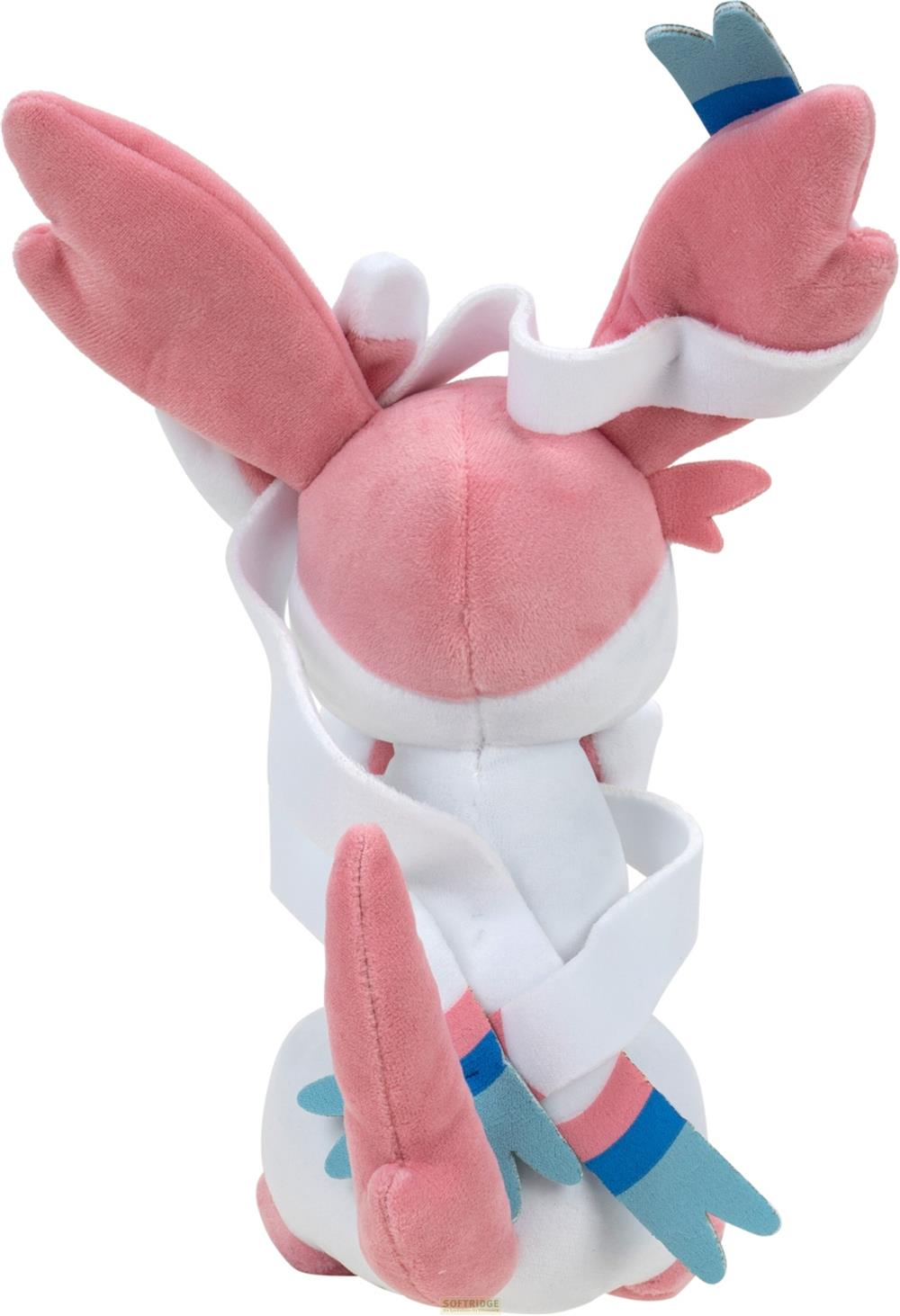 Ein rosa und weißer Plüschtier-Pokémon mit langen Ohren und Schleifen.