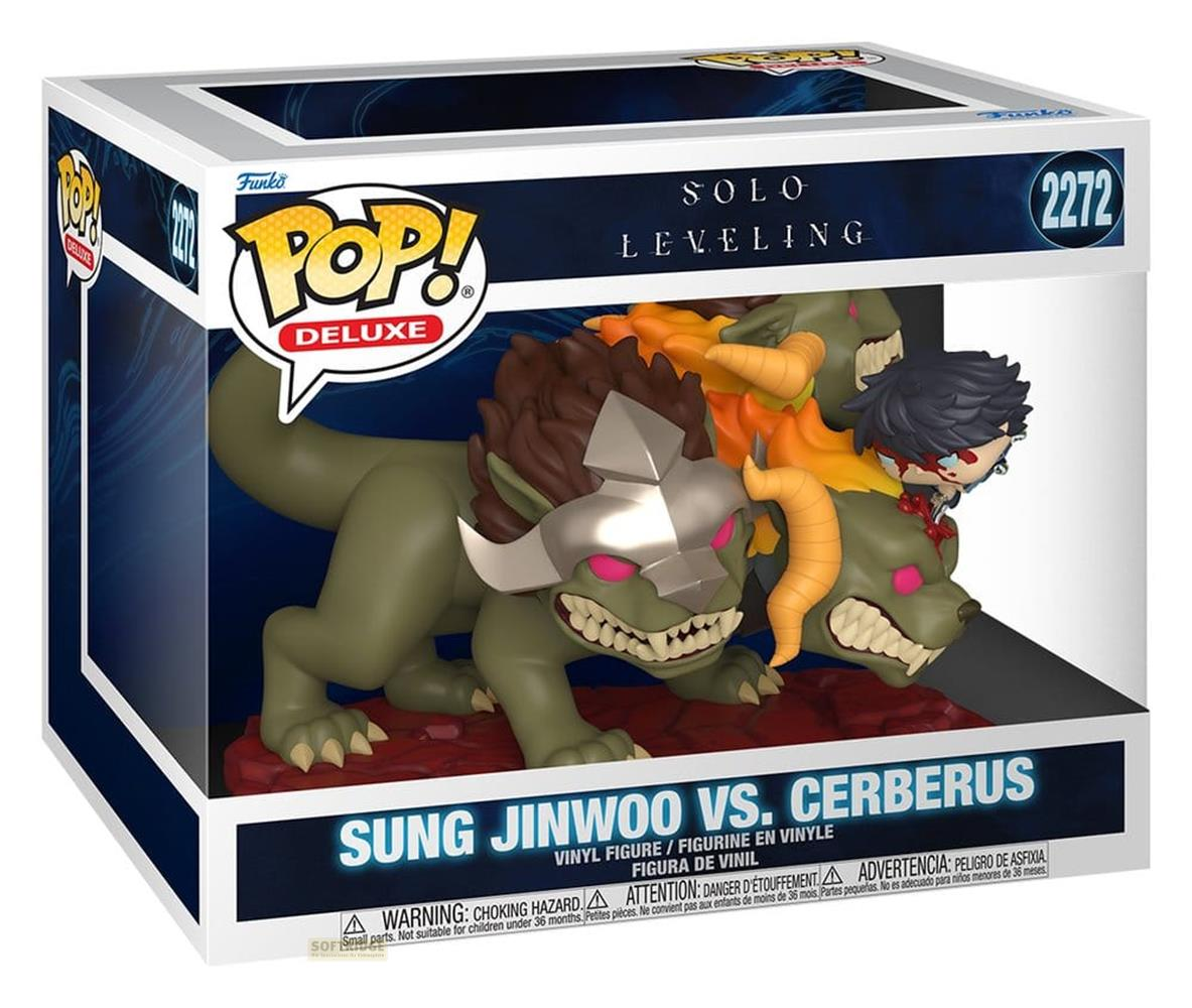 Figura Funko Pop! Deluxe "Sung Jinwoo vs. Cerberus" de Solo Leveling.
