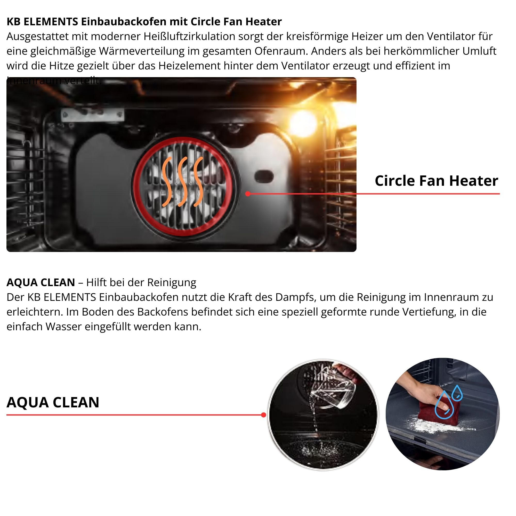 Nahaufnahme des runden Heizungselements mit orangefarbenen Spiralen hinter einem Ventilator.