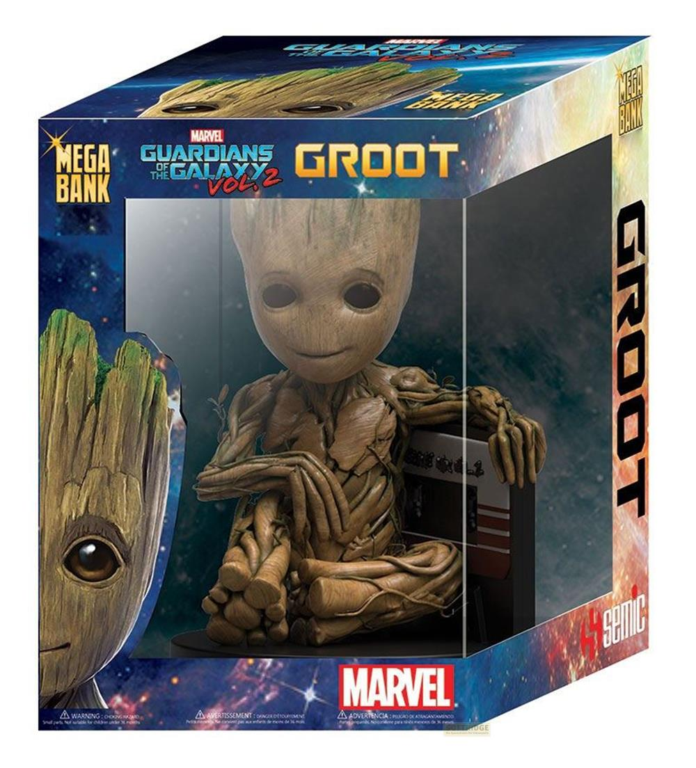 Figura de Groot de Guardianes de la Galaxia Vol. 2 en empaque Mega Bank.