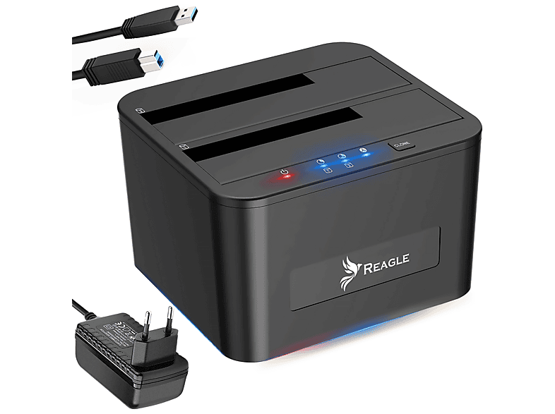 REAGLE USB 3.1 Dualschacht 2,5 und 3,5 Zoll SATA HDD/SSD ...