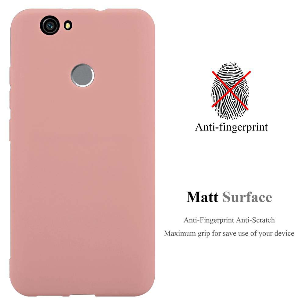 Una cover rosa per telefono con testo opaco e anti-impronta.