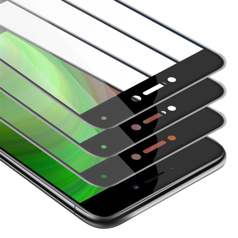 Varios protectores de pantalla con bordes negros apilados uno encima de otro.