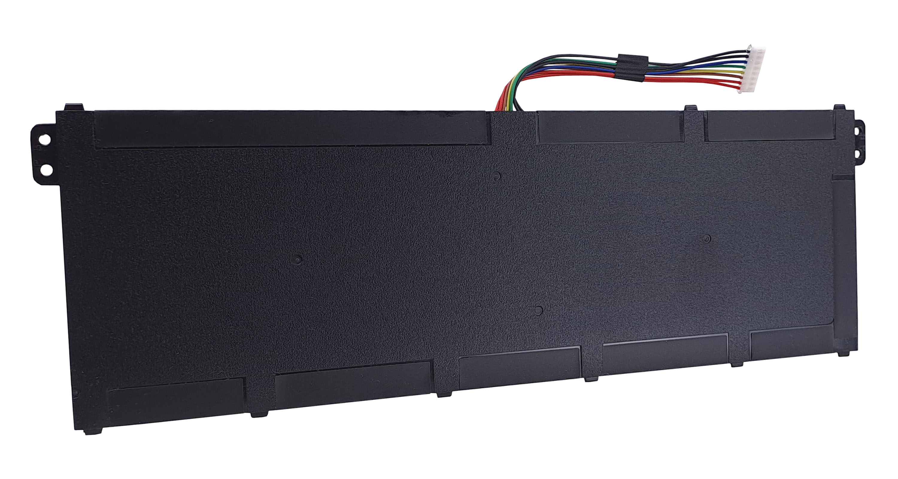 Czarna bateria laptopa z kolorowym kablem łączącym.