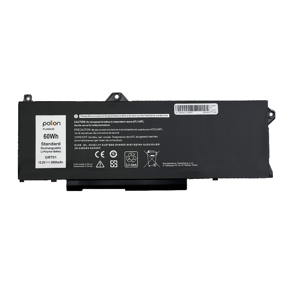 Czarna bateria do laptopa polion, 60Wh, 15,2V, 3950mAh, model GRT01.
