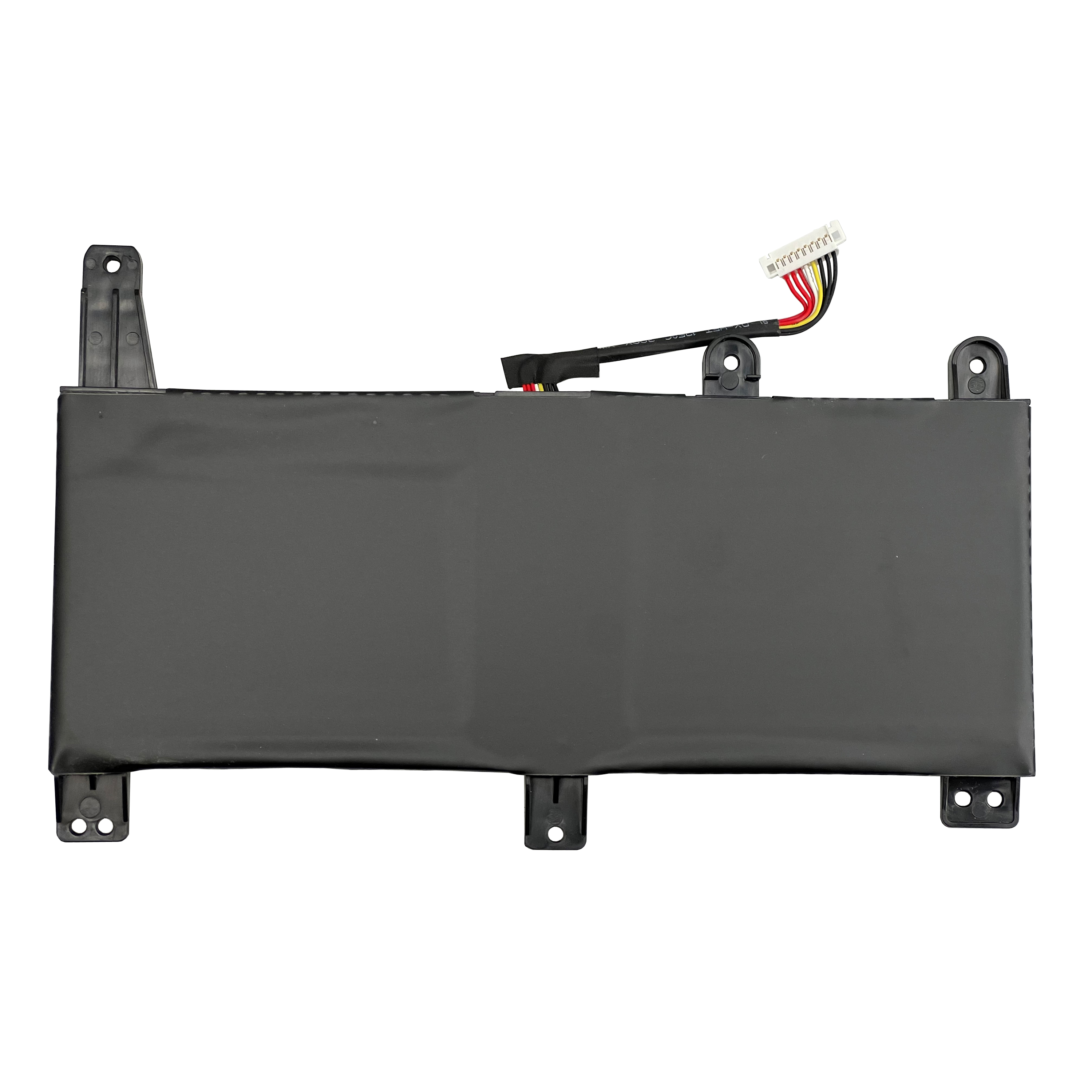 Czarna bateria do laptopa z kablami i zaczepami.