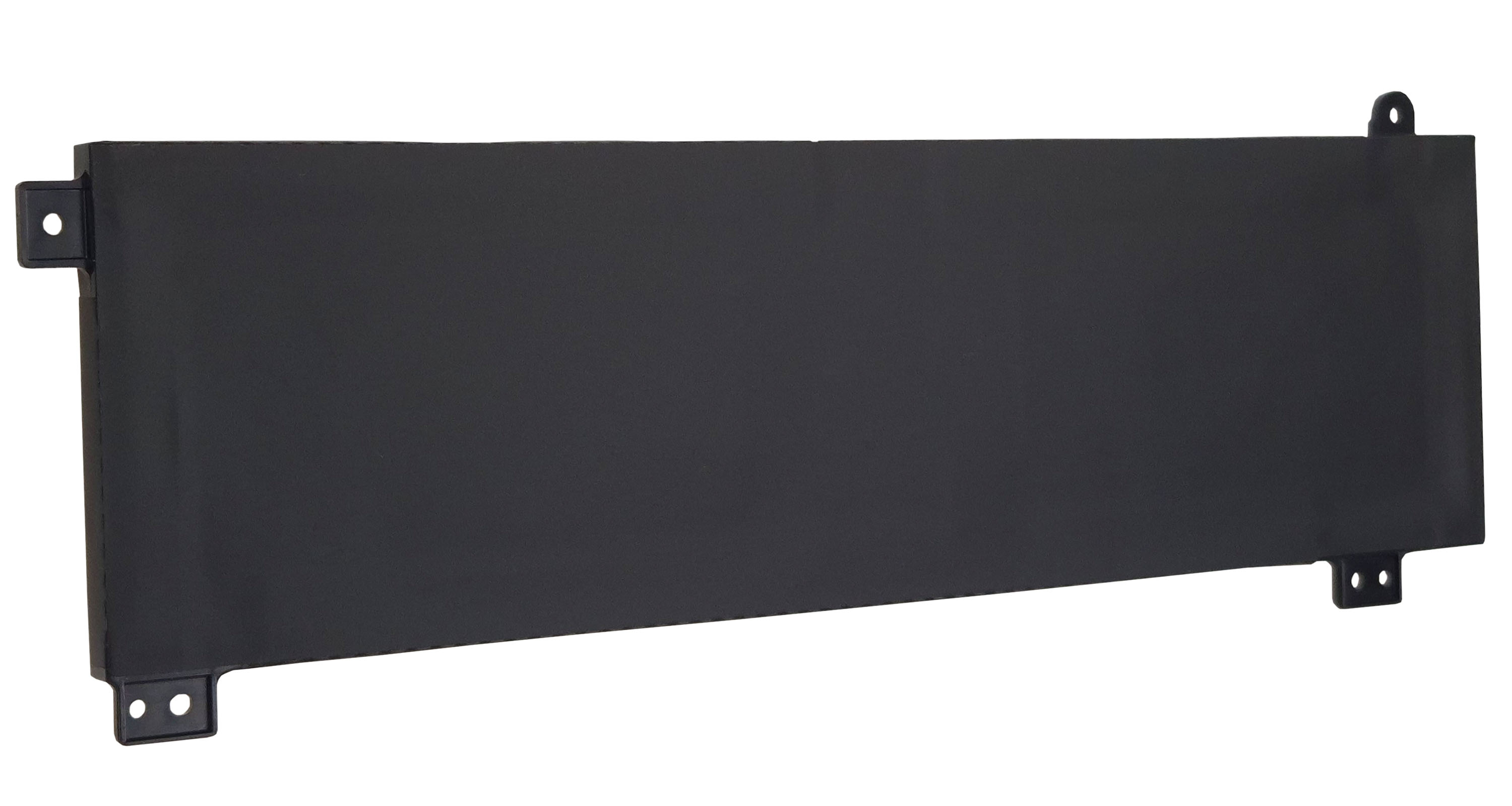 Czarny prostokąt z zaczepami montażowymi na rogach.