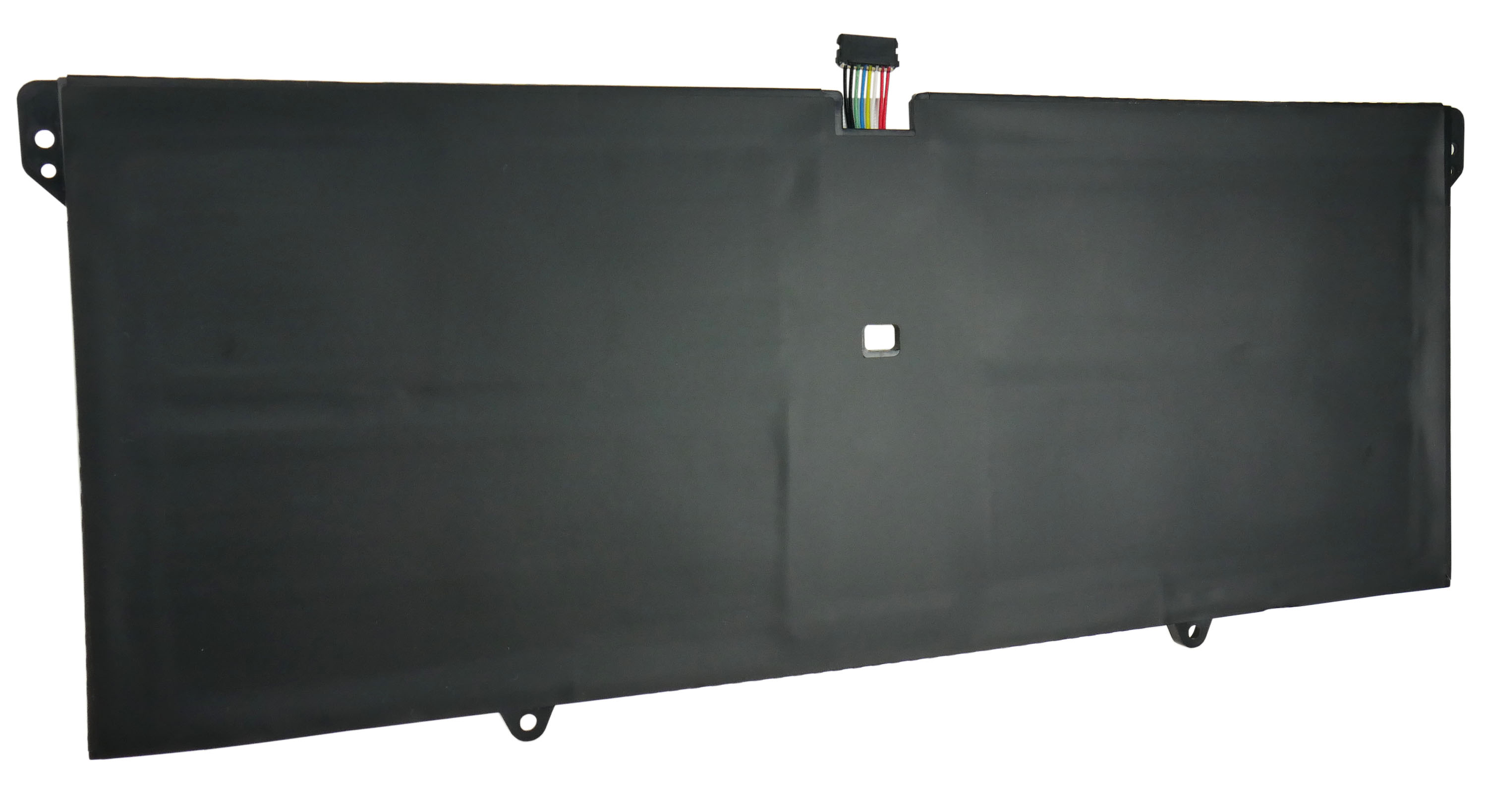 Czarna bateria do laptopa z kablami i otworami montażowymi.