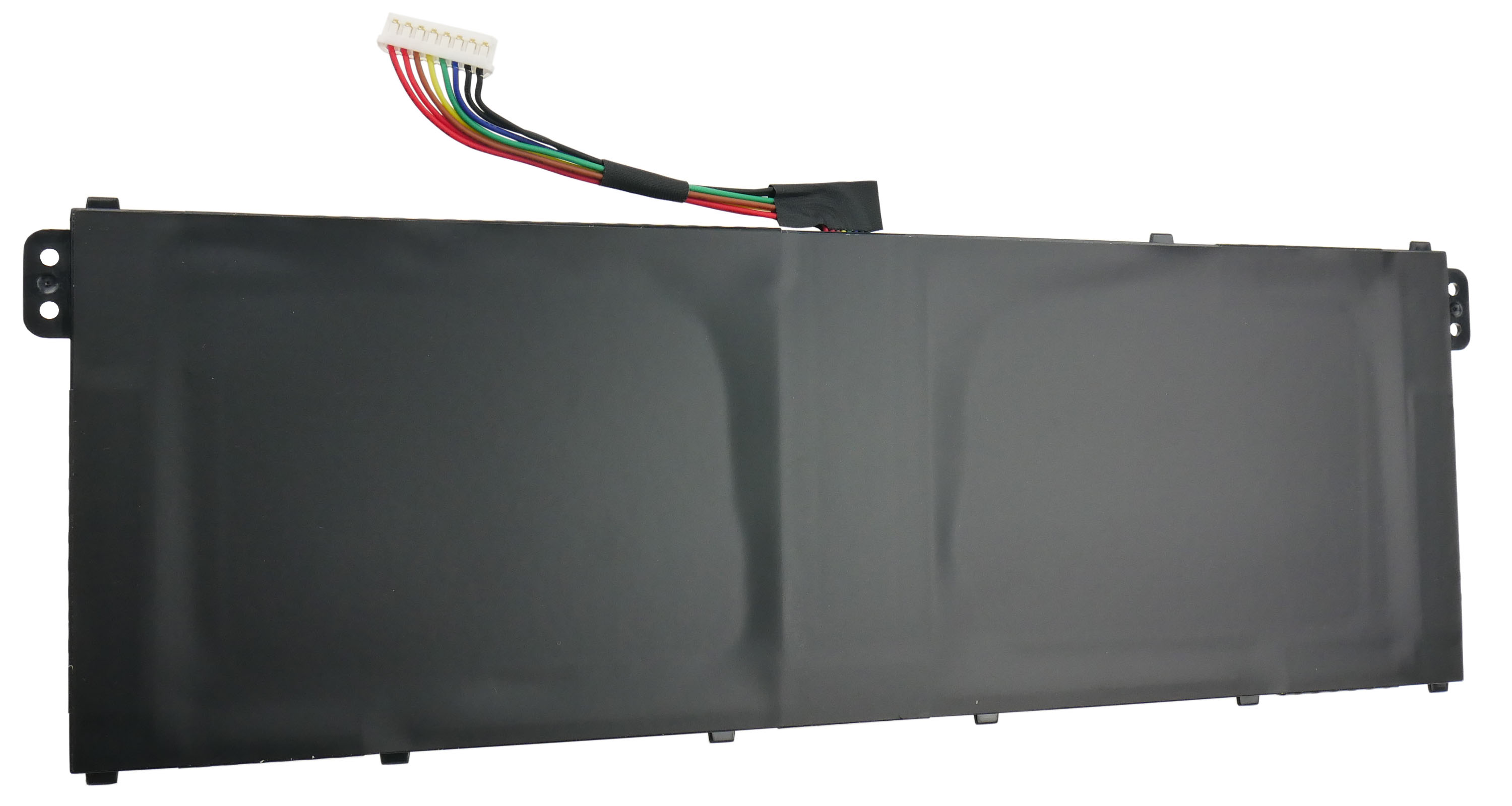 Czarna bateria do laptopa z kolorowym złączem przewodów.