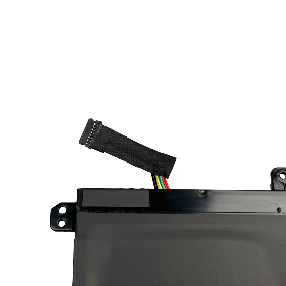 Czarna bateria do laptopa z wtyczką kablową i kolorowymi przewodami.