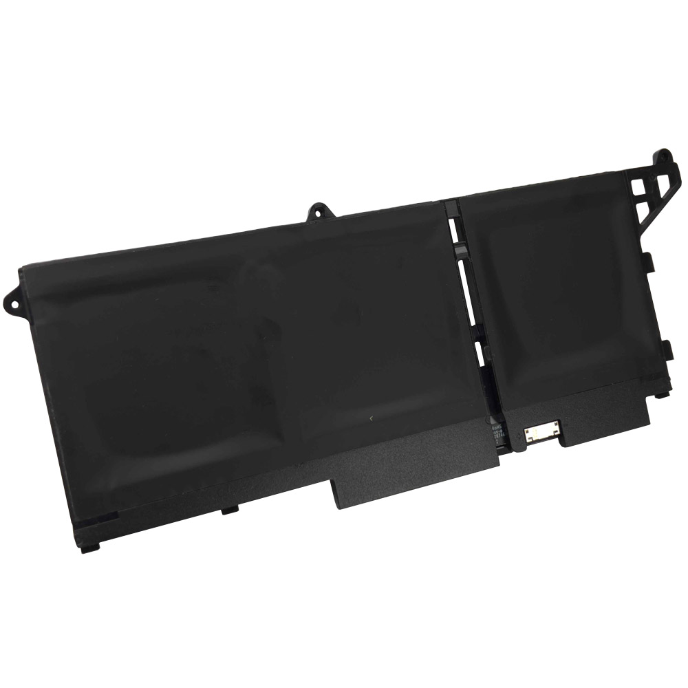 Czarna bateria laptopa z białym złączem widoczna na białym tle.