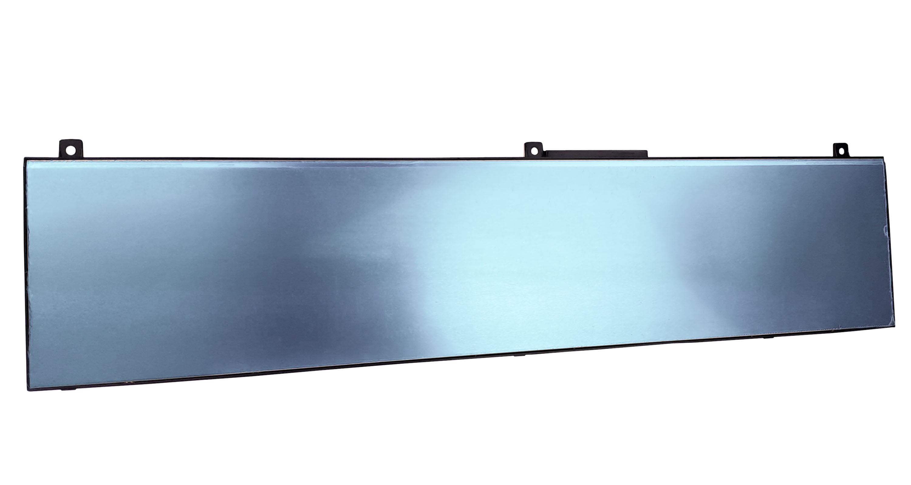 Elegancki, prostokątny niebieski ekran LCD z czarną ramką i otworami montażowymi.