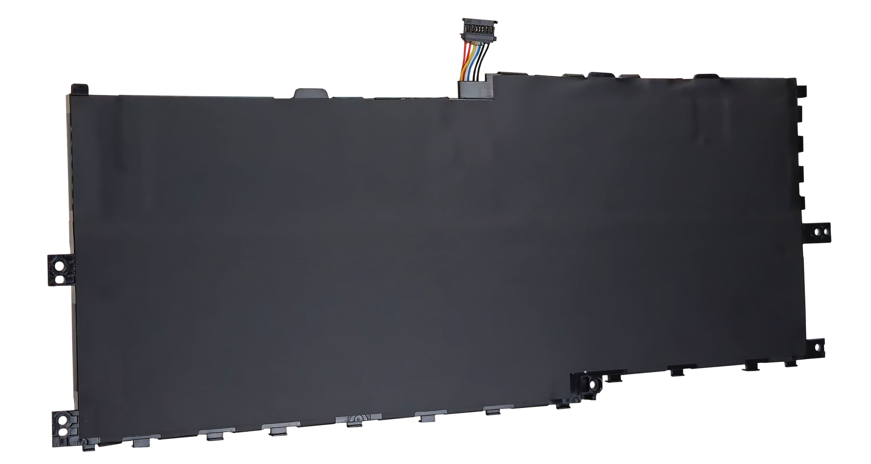 Czarna bateria do laptopa z przewodami i złączem.