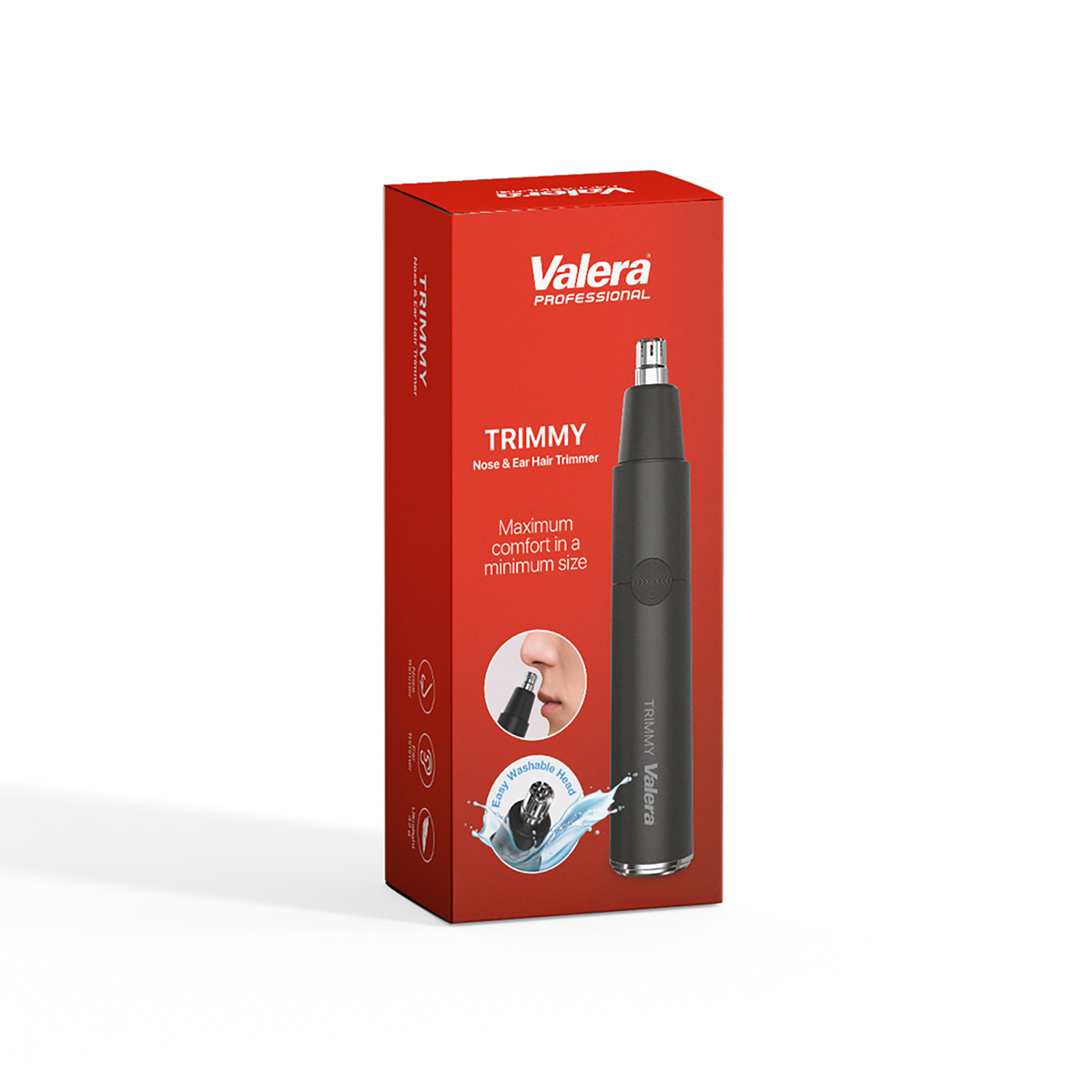 Opakowanie czarnego trymera do włosów w nosie i uszach Valera.