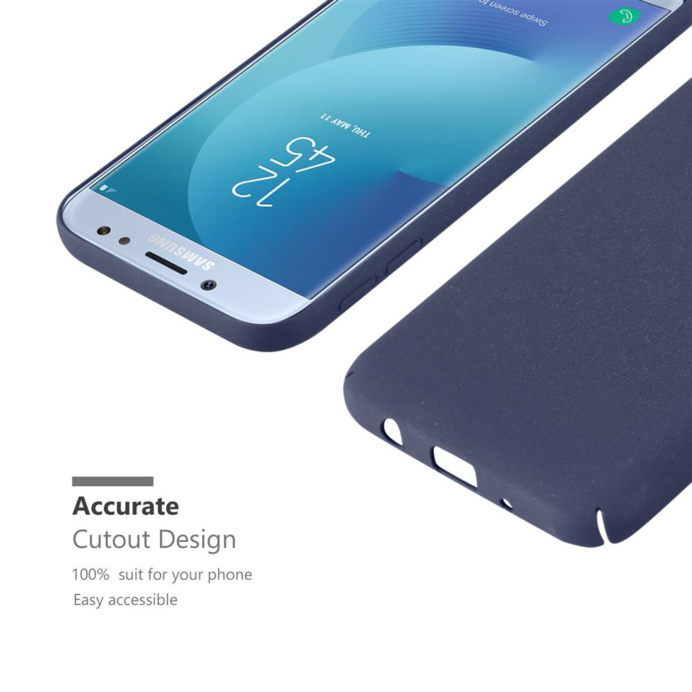 Uno smartphone Samsung accanto a una custodia blu scuro. Ora 12:45.