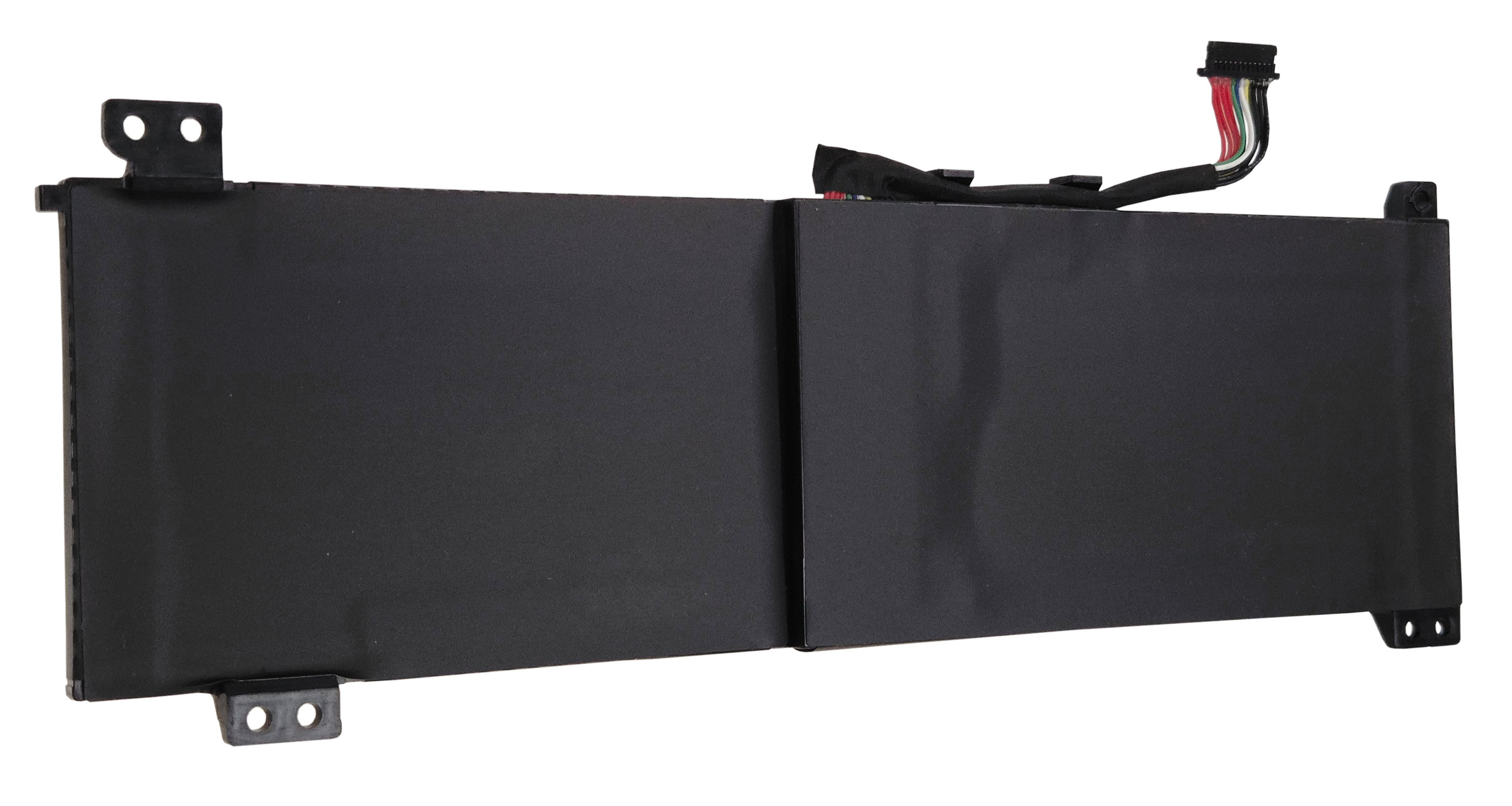 Czarna bateria do laptopa z kablami i uchwytami montażowymi.