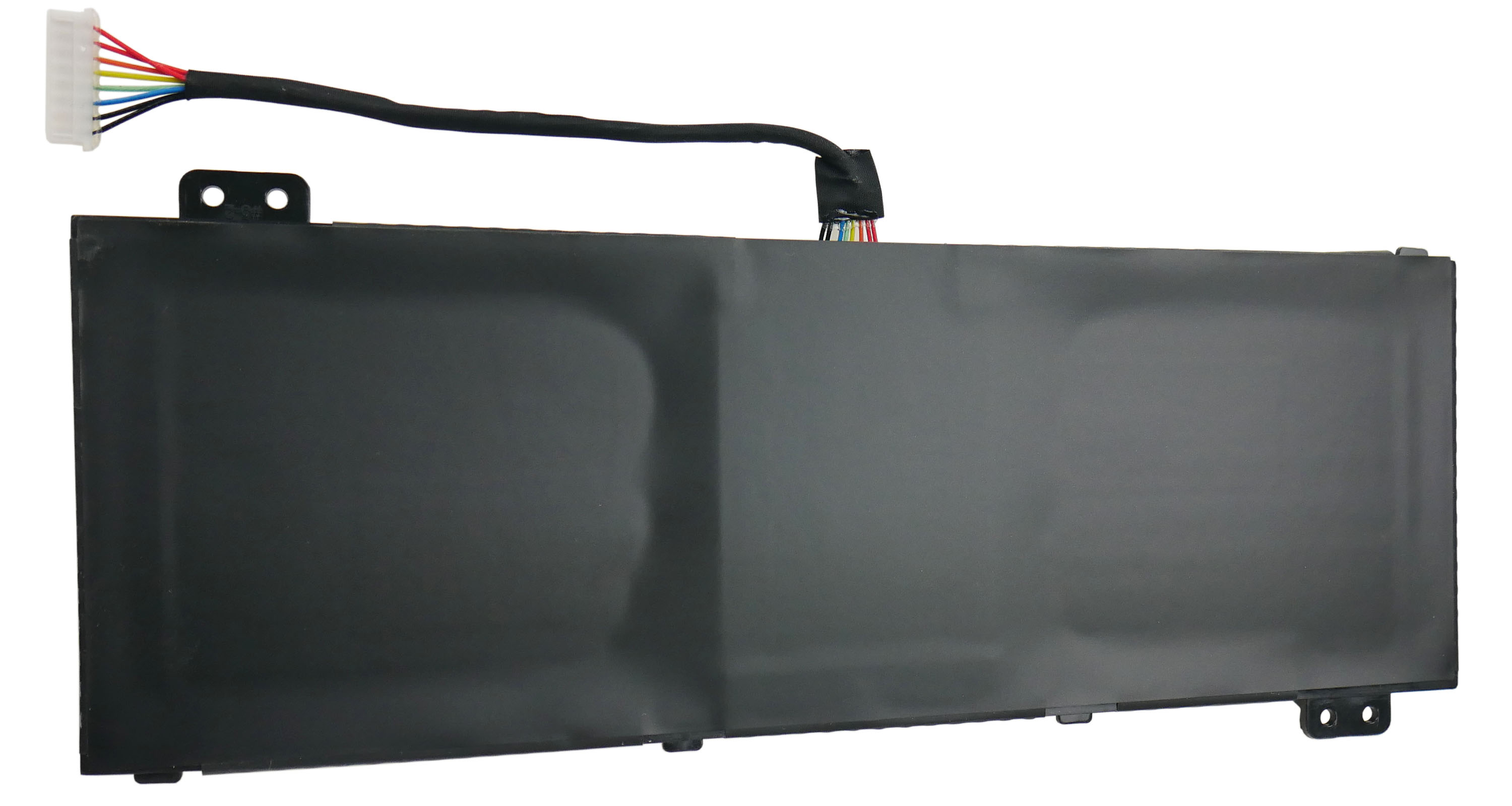 Czarna bateria do laptopa z kablem i białym złączem.